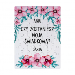 Produkt personalizowany - Czy zostaniesz moją świadkową? - magnetyczne puzzle z nadrukiem