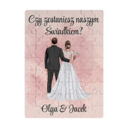Produkt personalizowany - Czy zostaniesz naszym świadkiem? - magnetyczne puzzle z nadrukiem