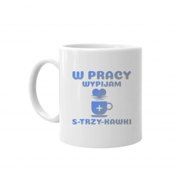 W pracy wypijam s-trzy-kawki - kubek z nadrukiem