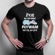Żyję by pływać pływam po to, by żyć - męska koszulka z nadrukiem