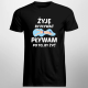 Żyję by pływać pływam po to, by żyć - męska koszulka z nadrukiem
