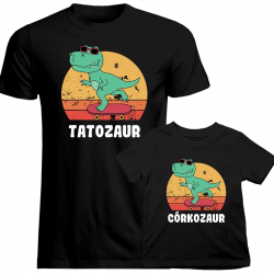 Komplet dla taty i córki - Tatozaur / Córkozaur - koszulki z nadrukiem