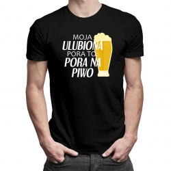 Moja ulubiona pora to pora na piwo - męska koszulka z nadrukiem