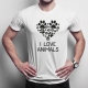 I love animals - męska koszulka z nadrukiem