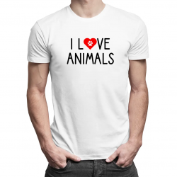 I love animals v2 - męska koszulka z nadrukiem