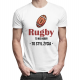 Rugby to nie hobby to styl życia - męska koszulka z nadrukiem