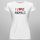 I love animals v2 - damska koszulka z nadrukiem