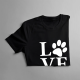 Love animals - damska koszulka z nadrukiem
