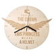 Forget the crown, this princess wears a helmet - drewniany zegar ścienny z grawerem
