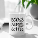 Books and coffee - kubek z nadrukiem