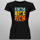 Triathlon - swim, bike, run - damska koszulka na prezent dla triathlonisty