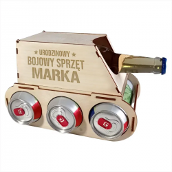 Produkt personalizowany - Urodzinowy bojowy sprzęt (imię) - czołg z grawerem na prezent