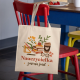 Nauczycielka zmienia świat - beżowa torba na prezent dla nauczycielki