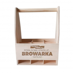 Pora sobie strzelić browarka + imię - produkt personalizowany - nosidło na piwo z grawerem na prezent
