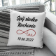 Śpij słodko kochanie + data - produkt personalizowany - poduszka na prezent dla chłopaka