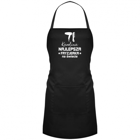 Najlepsza fryzjerka + imię - produkt personalizowany - fartuch na prezent dla fryzjera