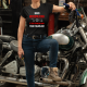 Mama motocyklistka to taka normalna mama, tylko fajniejsza - damska koszulka na prezent dla motocyklistki