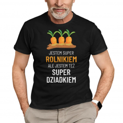 Jestem super rolnikiem, ale jestem też super dziadkiem - męska koszulka na prezent dla dziadka
