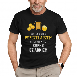 Jestem super pszczelarzem, ale jestem też super dziadkiem - męska koszulka na prezent dla dziadka