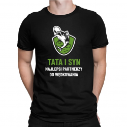 Tata i syn - najlepsi partnerzy do wędkowania - męska koszulka na prezent dla wędkarza