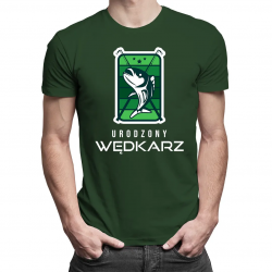 Urodzony wędkarz - męska koszulka na prezent dla wędkarza