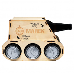 Produkt personalizowany - (Imię) zapasy na ciężkie czasy - czołg z grawerem na prezent