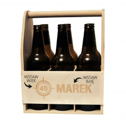 Imię + Wiek - nosidło na piwo z grawerem - produkt personalizowany