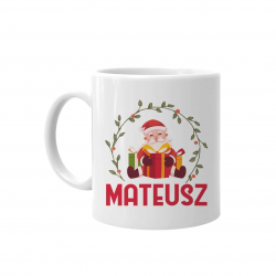 Produkt personalizowany - Świąteczny kubek z imieniem - kubek z nadrukiem na prezent