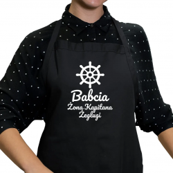 Babcia - żona kapitana żeglugi - fartuch z nadrukiem