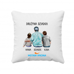 Drużyna dziadka - poduszka na prezent dla dziadka - produkt personalizowany