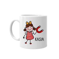 Magnes + Imię - kubek na prezent - produkt personalizowany