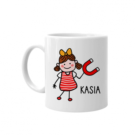 Magnes + Imię - kubek na prezent - produkt personalizowany