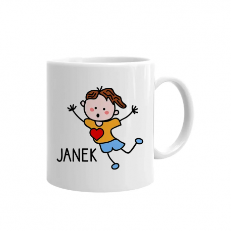 Magnes + Imię (męskie) - kubek na prezent - produkt personalizowany