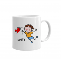 Puzzle + Imię (męskie) - kubek na prezent - produkt personalizowany