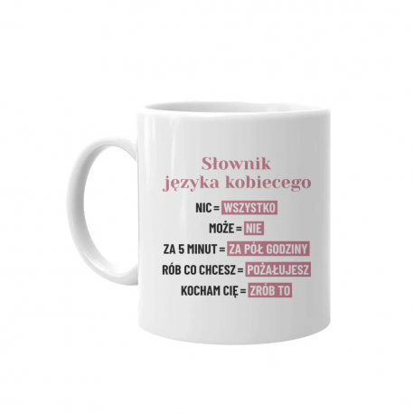 Słownik języka kobiecego - kubek na prezent