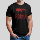 Rolnik nie zadaje zbędnych pytań - męska koszulka z nadrukiem dla rolnika