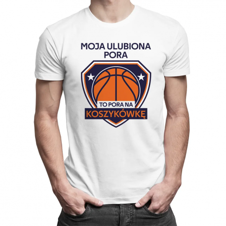 Moja ulubiona pora to: pora na koszykówkę - męska koszulka na prezent