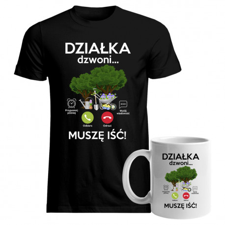 Komplet dla działkowca - Koszulka i kubek z nadrukiem