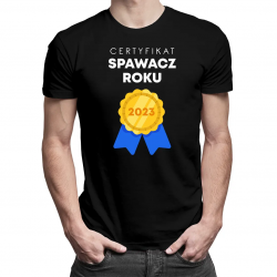 Certyfikat Spawacz Roku 2023 - męska koszulka na prezent dla spawacza