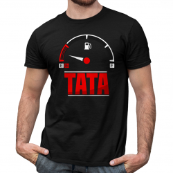 Tata - low fuel - męska koszulka na prezent dla taty