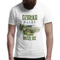 Działka wzywa, muszę iść (wersja 2) - męska koszulka na prezent dla działkowicza