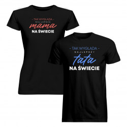 Komplet dla mamy i taty - Najlepszy tata (męska) V2 / najlepsza mama (damska) V3 - koszulki z nadrukiem