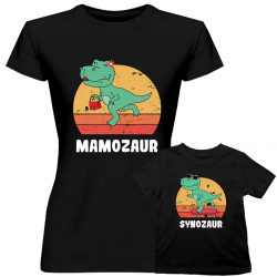 Komplet dla mamy i syna - Mamozaur i Synozaur - koszulki z nadrukiem