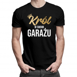 Król w swoim garażu - męska koszulka z nadrukiem