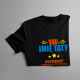 Tata (imię taty) prywatny superbohater (imiona dzieci) - męska koszulka na prezent dla taty - produkt personalizowany