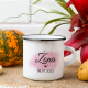 Żona + data - kubek emaliowany z nadrukiem - produkt personalizowany