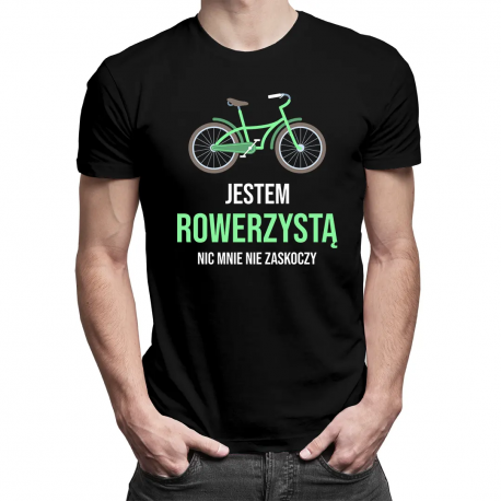 Jestem rowerzystą, nic mnie nie zaskoczy - męska koszulka na prezent dla rowerzysty