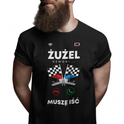 Żużel dzwoni, muszę iść - męska koszulka na prezent dla emeryta