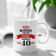 Uwaga - właściciel tego kubka (imię) przekroczył 40 - kubek na prezent - produkt personalizowany