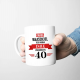 Uwaga - właściciel tego kubka (imię) przekroczył 40 - kubek na prezent - produkt personalizowany